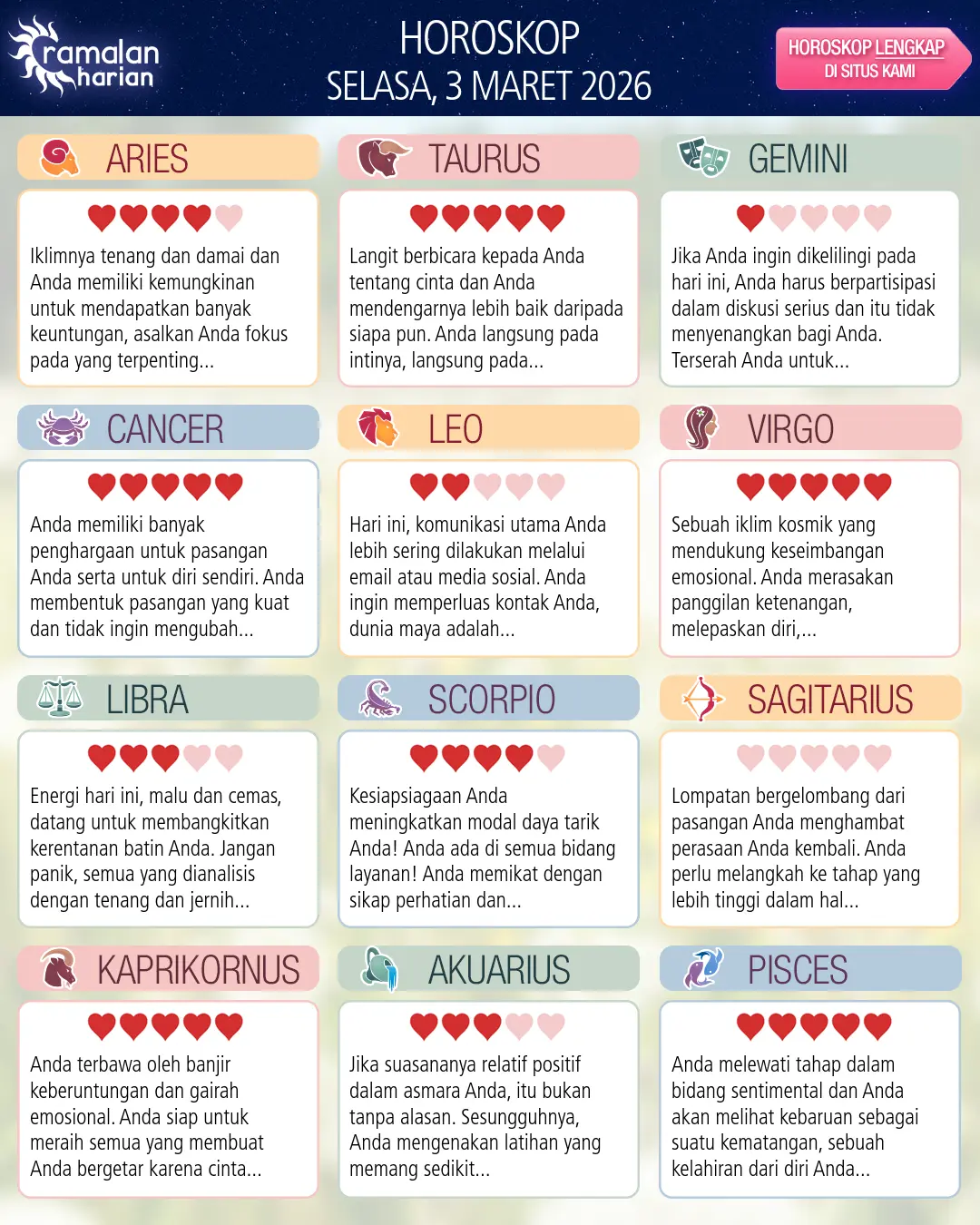 Akuarius: ramalan Anda untuk besok, 3 Maret 2026