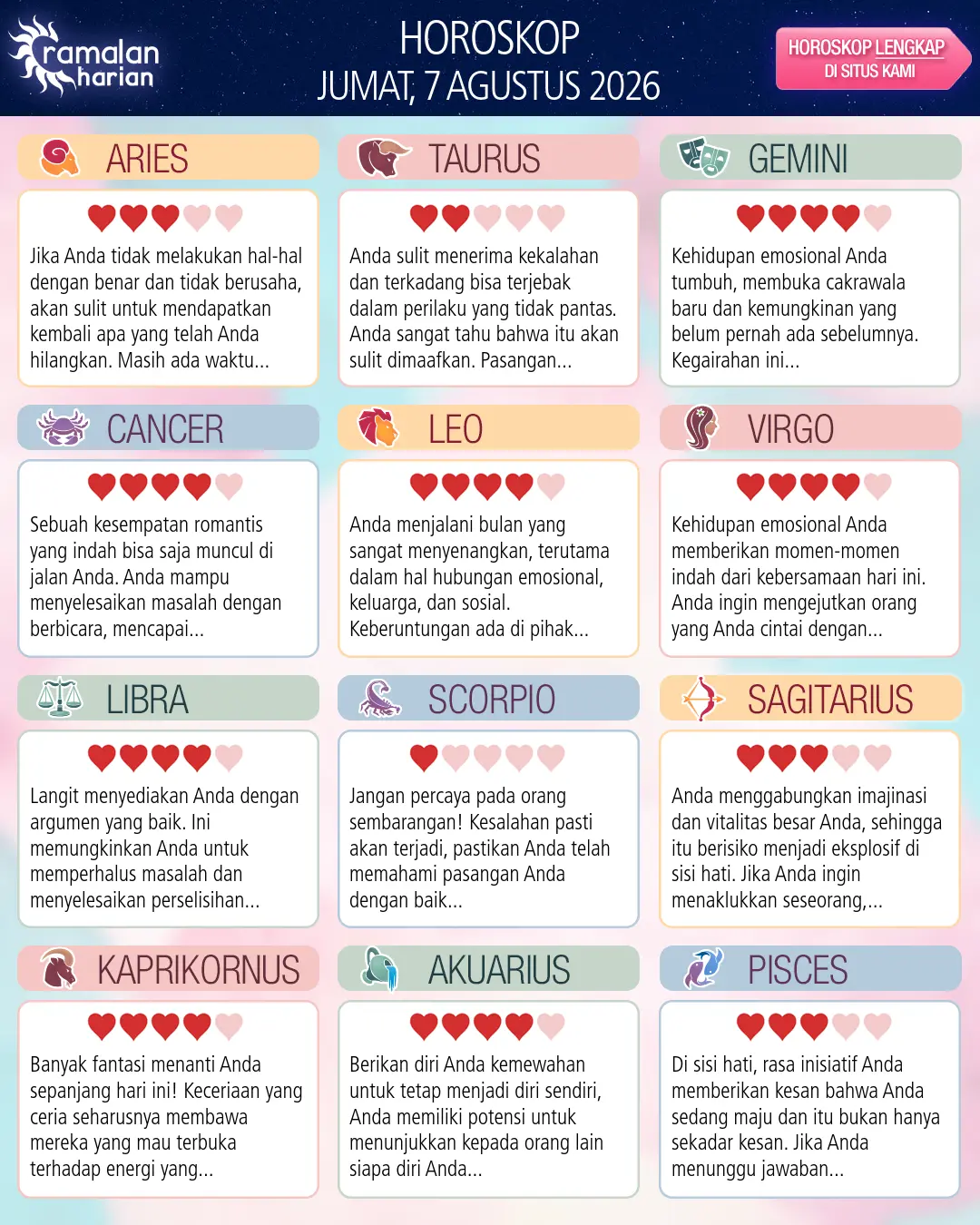 Horoskop dari Akuarius Hari Ini: 7 Agustus 2026