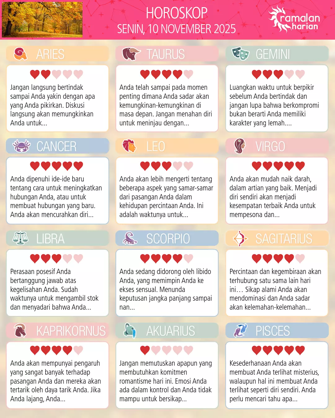 Libra: ramalan Anda untuk 12 November 2025