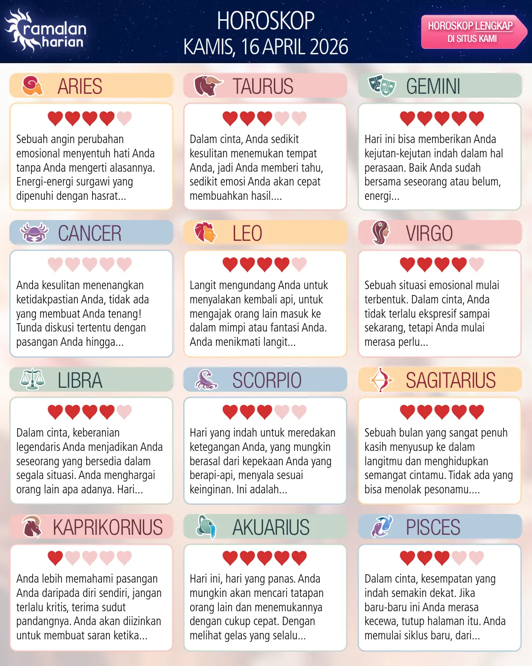 Leo: ramalan Anda untuk 18 April 2026
