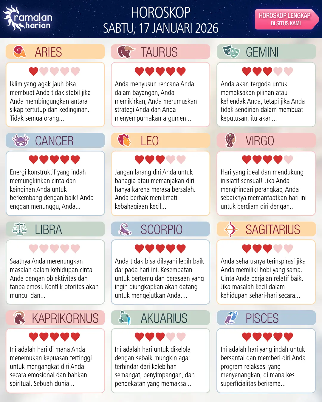 Kaprikornus: ramalan Anda untuk 18 Januari 2026