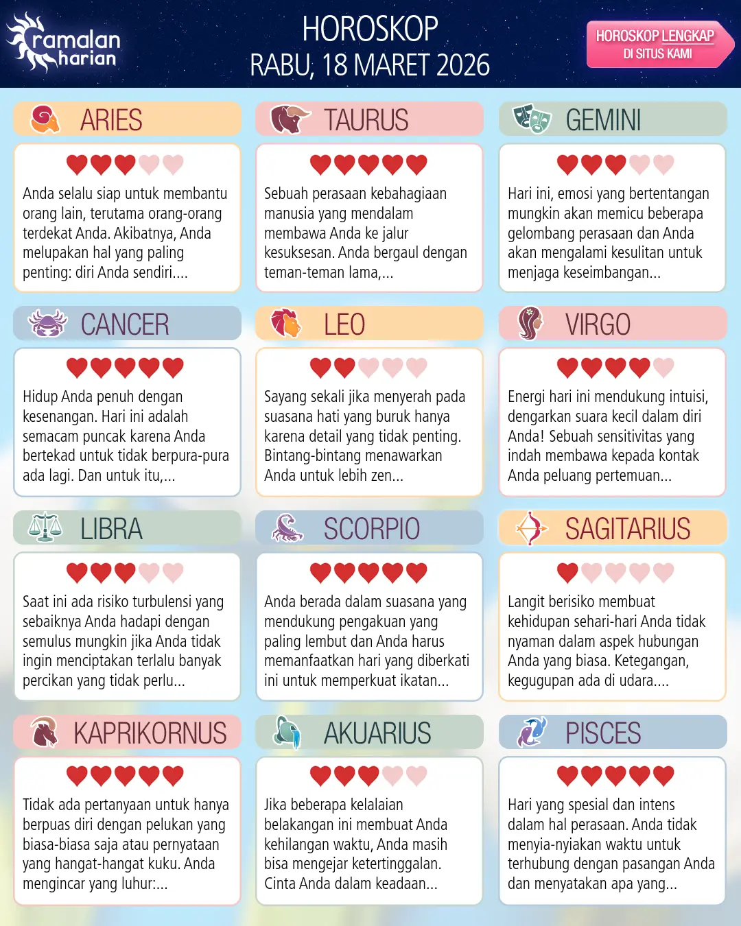 Akuarius: ramalan Anda untuk 18 Maret 2026