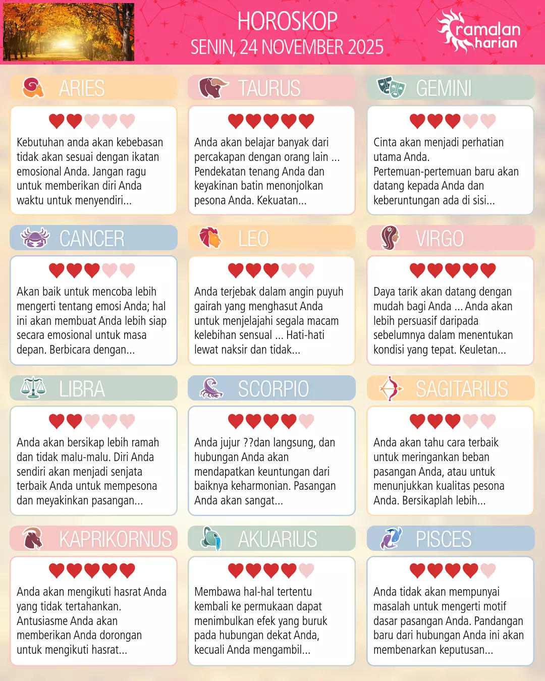 Scorpio: ramalan Anda untuk 26 November 2025