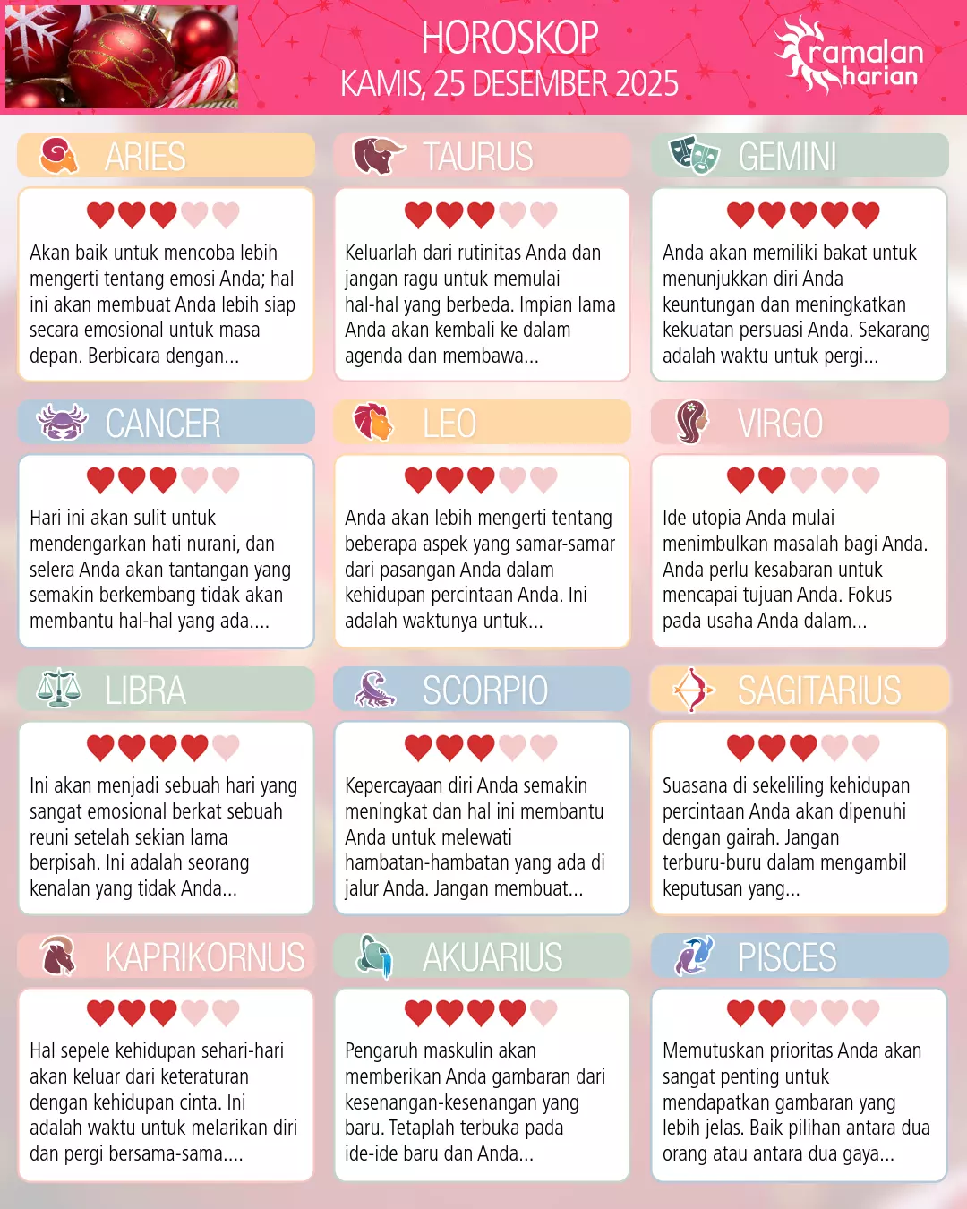 Akuarius: ramalan Anda untuk besok, 26 Desember 2025