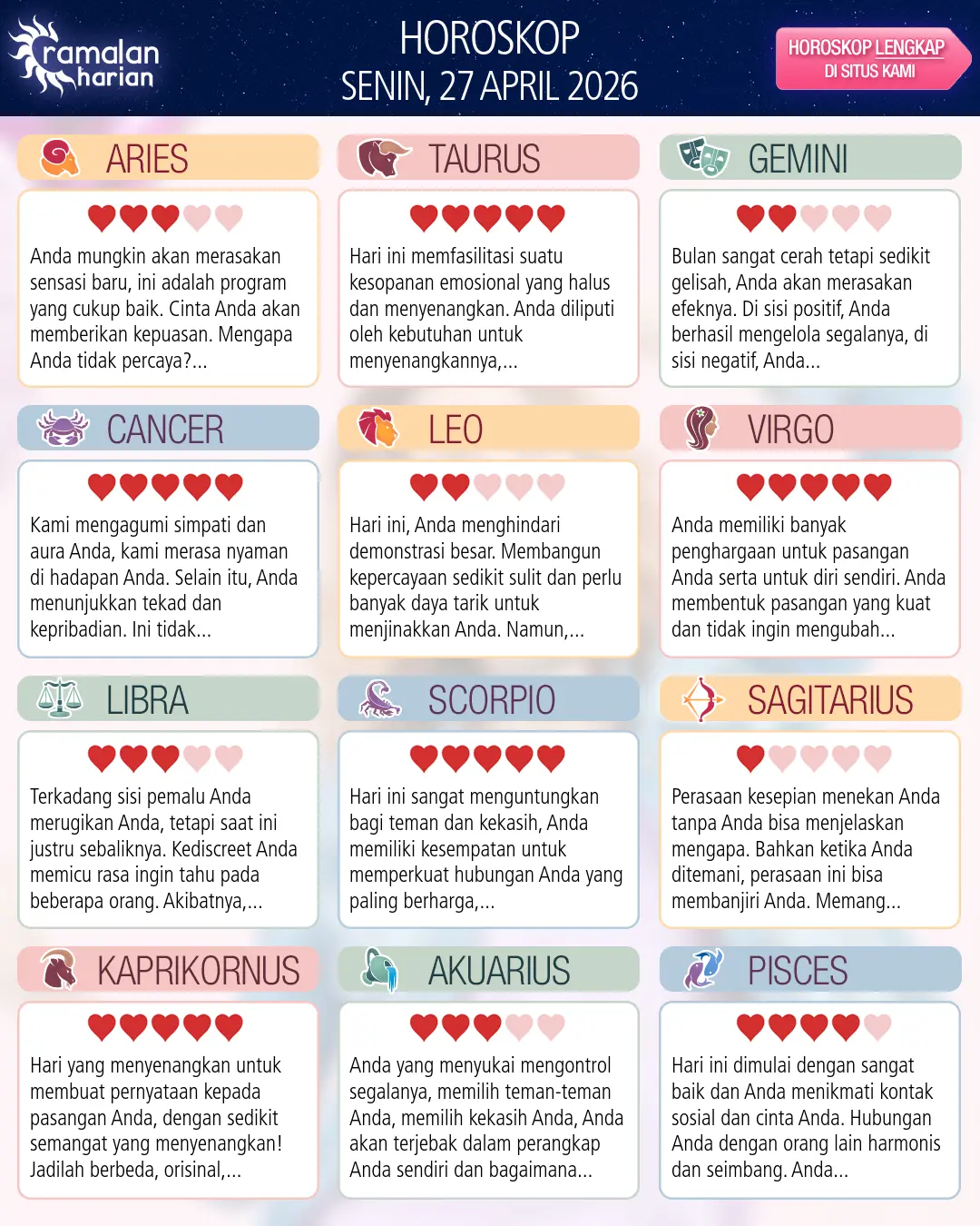 Akuarius: ramalan Anda untuk 29 April 2026